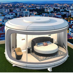 Tek Yatak Odalı Yuvarlak Alan Evi Dairesel Villa  Otel İçin